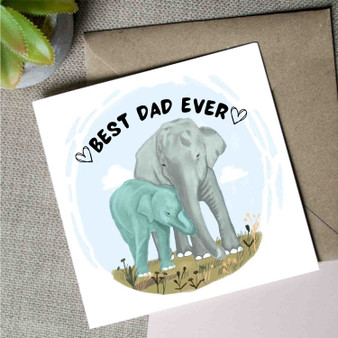 Pastele Best Dead Ever Elephant 5x5 Inch Personalized Greeting Card Template Digital Download File Editable in Canva Custom Text Easy Self Editing Quotes Gift Card Wedding Happy Brithday New Born Mothers Day Fathers Day Graduation Monogram Name Card