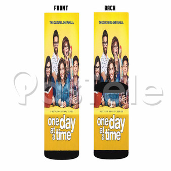 One Day At a Time Custom Sublimation Printed Socks Polyester Acrylic Nylon Spandex
