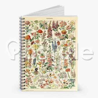 Adolphe Millot Fleurs Custom Personalized Spiral Notebook Cover Prin Ruled Line