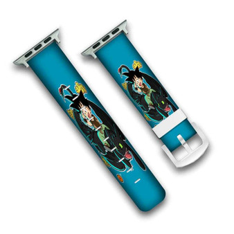 Pastele New Goku Kamehame Custom Personalized Apple Watch Band Genuine Leather Watch Band Replacement 38mm 40mm 42mm 44mm