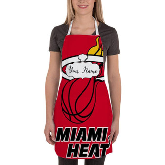 Pastele Best Miami Heat Red Custom Personalized Name Kitchen Apron