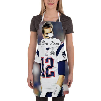 Pastele Best Tom Brady New England Patriots NFL Custom Personalized Name Kitchen Apron