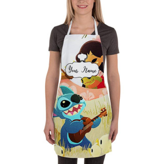 Pastele Best Cute Lilo and Stitch Custom Personalized Name Kitchen Apron