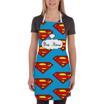Pastele Best Superman Logos Custom Personalized Name Kitchen Apron