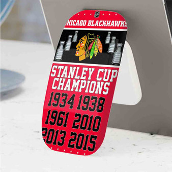 Pastele Best Champions Chicago Blackhawks NHL Phone Click-On Grip Custom Pop Up Stand Holder Apple iPhone Samsung