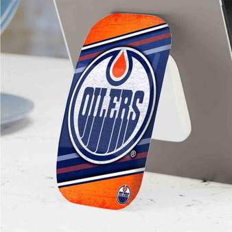 Pastele Best Edmonton Oilers NHL Phone Click-On Grip Custom Pop Up Stand Holder Apple iPhone Samsung
