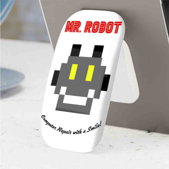 Pastele Best Mr Robot Computer With a Smile Phone Click-On Grip Custom Pop Up Stand Holder Apple iPhone Samsung