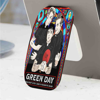 Pastele Best Green Day Greatest Hits God s Favorite Band Phone Click-On Grip Custom Pop Up Stand Holder Apple iPhone Samsung