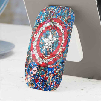 Pastele Best Captain America Phone Click-On Grip Custom Pop Up Stand Holder Apple iPhone Samsung