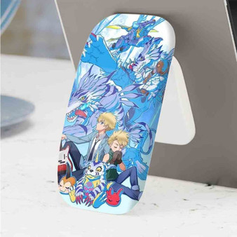 Pastele Best Digimon Raichi and Agumon Evolution Phone Click-On Grip Custom Pop Up Stand Holder Apple iPhone Samsung