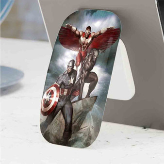 Pastele Best Falcon Black Panther and Captain America Phone Click-On Grip Custom Pop Up Stand Holder Apple iPhone Samsung