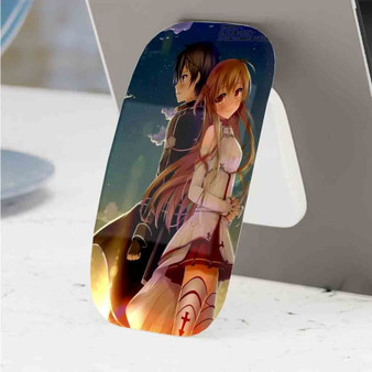Pastele Best Kirito and Asuna Sunset Sword Art Online Phone Click-On Grip Custom Pop Up Stand Holder Apple iPhone Samsung