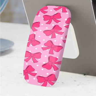 Pastele Best Minnie Mouse Polka Dots Ribbon Phone Click-On Grip Custom Pop Up Stand Holder Apple iPhone Samsung