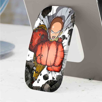 Pastele Best One Punch Man Saitama Pattern Phone Click-On Grip Custom Pop Up Stand Holder Apple iPhone Samsung