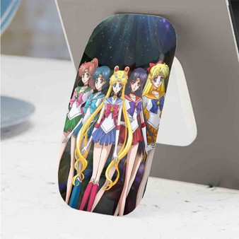 Pastele Best Sailor Moon Pink Pattern Phone Click-On Grip Custom Pop Up Stand Holder Apple iPhone Samsung