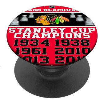 Pastele Best Champions Chicago Blackhawks NHL Custom Personalized PopSockets Phone Grip Holder Pop Up Phone Stand