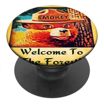 Pastele Best Smokey Bear Welcome To The Forest Custom Personalized PopSockets Phone Grip Holder Pop Up Phone Stand