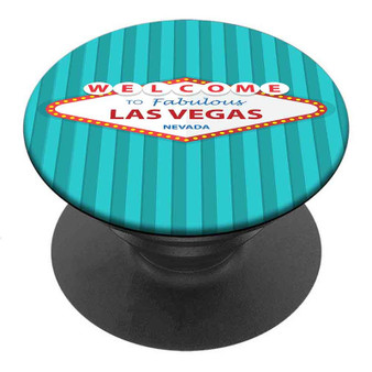 Pastele Best Welcome to Faboulous Las Vegas Custom Personalized PopSockets Phone Grip Holder Pop Up Phone Stand