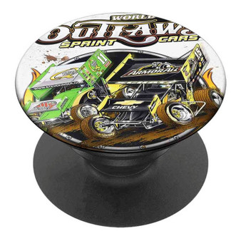 Pastele Best World of Outlaws Sprint Cars Custom Personalized PopSockets Phone Grip Holder Pop Up Phone Stand
