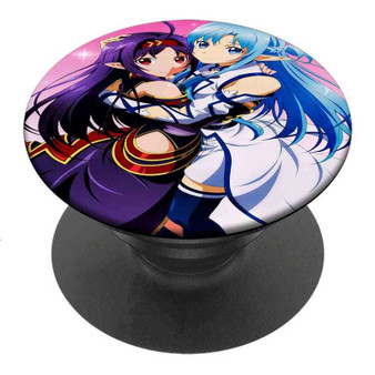 Pastele Best Asuna and Sinon Sword Art Online Custom Personalized PopSockets Phone Grip Holder Pop Up Phone Stand