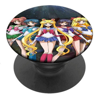 Pastele Best Sailor Moon Pink Pattern Custom Personalized PopSockets Phone Grip Holder Pop Up Phone Stand