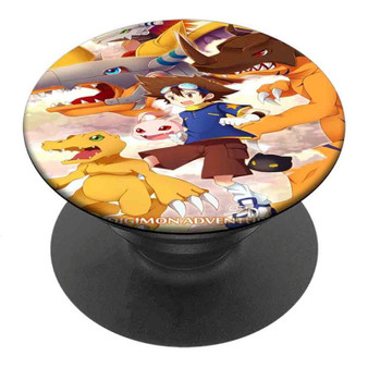 Pastele Best Taichi and Agumon Evolutions Digimon Custom Personalized PopSockets Phone Grip Holder Pop Up Phone Stand