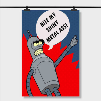 Pastele Best Futurama Bender Bite y Shiny Metal Ass Custom Personalized Silk Poster Print Wall Decor 20 x 13 Inch 24 x 36 Inch Wall Hanging Art Home Decoration