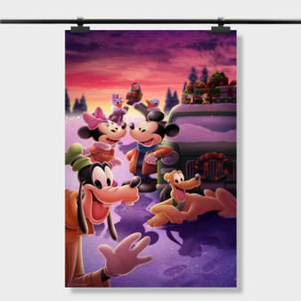 Pastele Best Disney Mickey Mouse Christmas Wallpaper Custom Personalized Silk Poster Print Wall Decor 20 x 13 Inch 24 x 36 Inch Wall Hanging Art Home Decoration