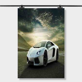 Pastele Best White Lamborghini Aventador Wallpaper Custom Personalized Silk Poster Print Wall Decor 20 x 13 Inch 24 x 36 Inch Wall Hanging Art Home Decoration