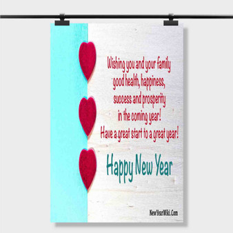 Pastele Best New Year Wishes Quotes For Family Custom Personalized Silk Poster Print Wall Decor 20 x 13 Inch 24 x 36 Inch Wall Hanging Art Home Decoration