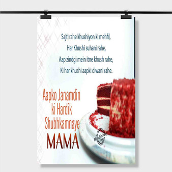 Pastele Best Happy Birthday Mamaji Quotes Custom Personalized Silk Poster Print Wall Decor 20 x 13 Inch 24 x 36 Inch Wall Hanging Art Home Decoration