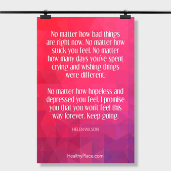 Pastele Best When You Feel Depressed Quotes Custom Personalized Silk Poster Print Wall Decor 20 x 13 Inch 24 x 36 Inch Wall Hanging Art Home Decoration