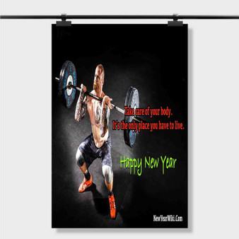 Pastele Best Happy New Year Gym Quotes Custom Personalized Silk Poster Print Wall Decor 20 x 13 Inch 24 x 36 Inch Wall Hanging Art Home Decoration