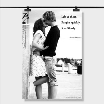 Pastele Best Romantic Quotes About Kissing Custom Personalized Silk Poster Print Wall Decor 20 x 13 Inch 24 x 36 Inch Wall Hanging Art Home Decoration