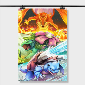 Pastele Best Pokemon Characters Custom Personalized Silk Poster Print Wall Decor 20 x 13 Inch 24 x 36 Inch Wall Hanging Art Home Decoration