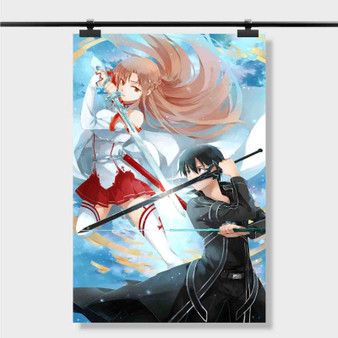 Pastele Best Sword Art Online Asuna and Kirito Kiss Custom Personalized Silk Poster Print Wall Decor 20 x 13 Inch 24 x 36 Inch Wall Hanging Art Home Decoration
