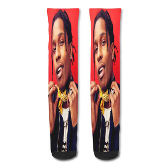 Pastele Asap Rocky Hip Hop Custom Personalized Sublimation Printed Socks Polyester Acrylic Nylon Spandex