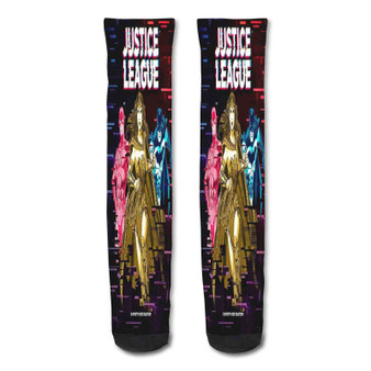 Pastele Justice League Dc Comics Superhero Custom Personalized Sublimation Printed Socks Polyester Acrylic Nylon Spandex