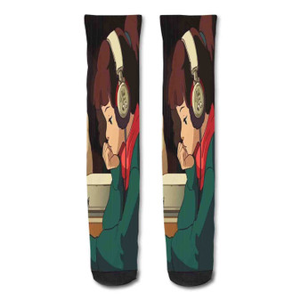 Pastele Lofi Hip Hop Girl Custom Personalized Sublimation Printed Socks Polyester Acrylic Nylon Spandex