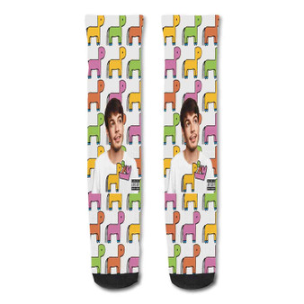 Pastele Rex Orange County Custom Personalized Sublimation Printed Socks Polyester Acrylic Nylon Spandex