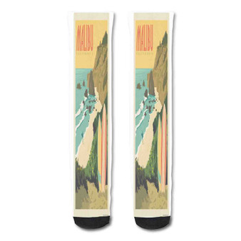 Pastele Malibu California Custom Personalized Sublimation Printed Socks Polyester Acrylic Nylon Spandex