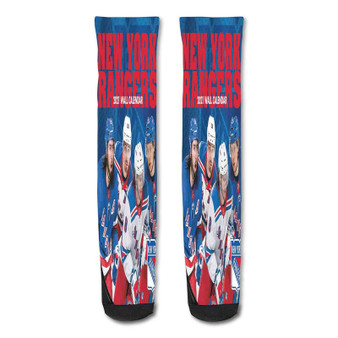 Pastele New York Rangers Nhl Custom Personalized Sublimation Printed Socks Polyester Acrylic Nylon Spandex