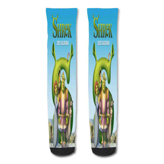 Pastele Shrek Custom Personalized Sublimation Printed Socks Polyester Acrylic Nylon Spandex