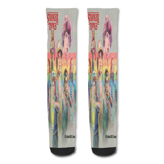 Pastele Mad Max Stranger Things Wallpaper Custom Personalized Sublimation Printed Socks Polyester Acrylic Nylon Spandex