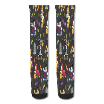 Pastele Mickey Mouse Halloween Desktop Wallpaper Custom Personalized Sublimation Printed Socks Polyester Acrylic Nylon Spandex