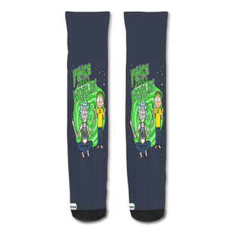 Pastele Rick And Morty Stranger Things Wallpaper Custom Personalized Sublimation Printed Socks Polyester Acrylic Nylon Spandex