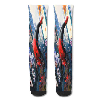 Pastele Spider Man Far From Home Custom Personalized Sublimation Printed Socks Polyester Acrylic Nylon Spandex