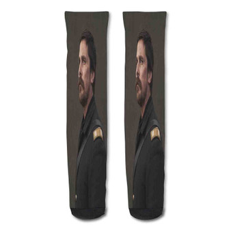 Pastele Christian Bale Western Movie Custom Personalized Sublimation Printed Socks Polyester Acrylic Nylon Spandex