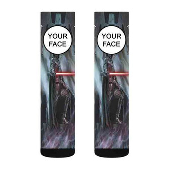 Pastele Darth Vader Star Wars Custom Personalized Sublimation Printed Socks Polyester Acrylic Nylon Spandex