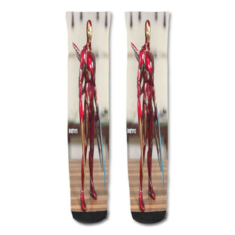 Pastele Iron Man Tony Stark Custom Personalized Sublimation Printed Socks Polyester Acrylic Nylon Spandex